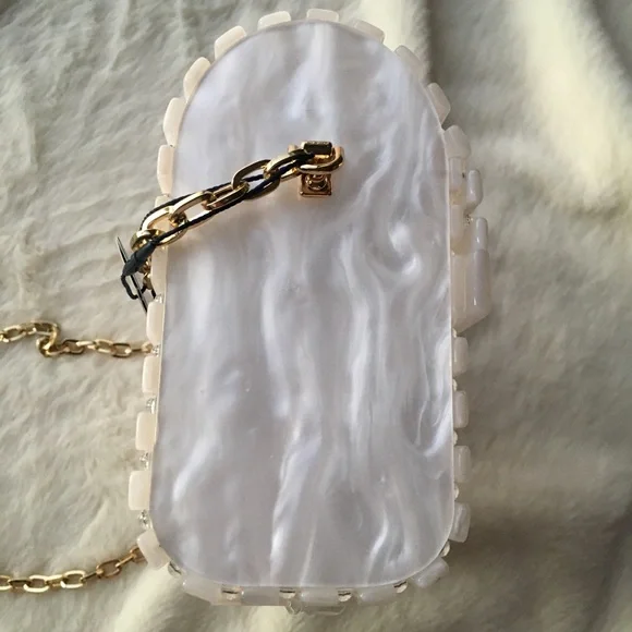 NWT Rachel Roy Lucite Basket Acrylic Crossbody Purse Bag - Picture 5 of 8